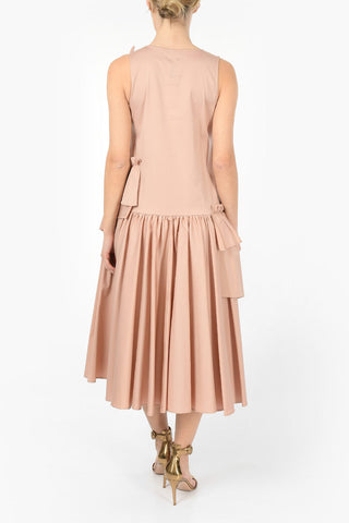 Flounced Dress with Jewel Applications