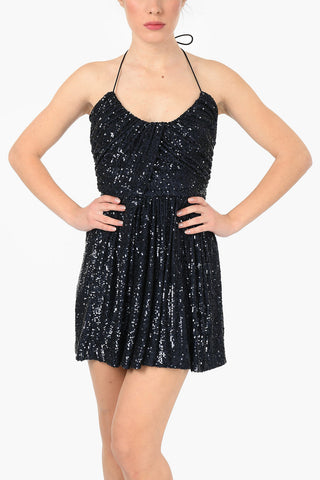Mini Dress in Pailettes Drappeggiato