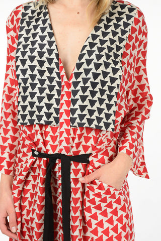 Geometrical Printed Silk HIKMET Shirtdress