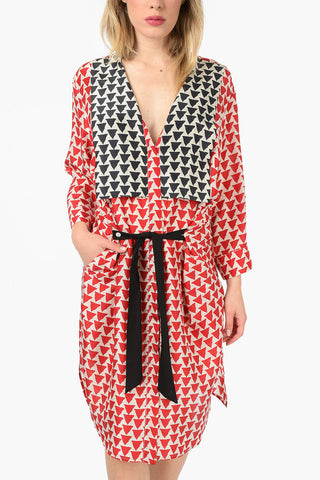 Geometrical Printed Silk HIKMET Shirtdress
