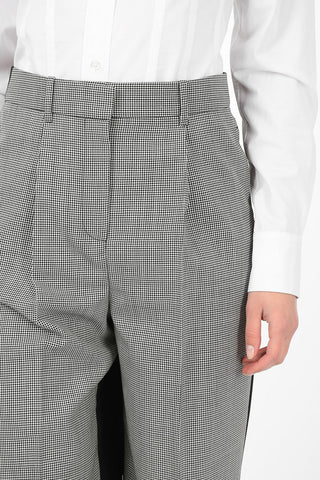 Houndsthooth Pants with Ankle Buttons
