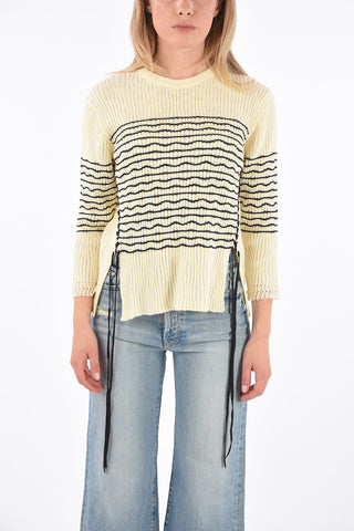 Crew-neck side splits sweater