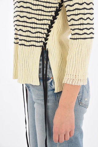 Crew-neck side splits sweater