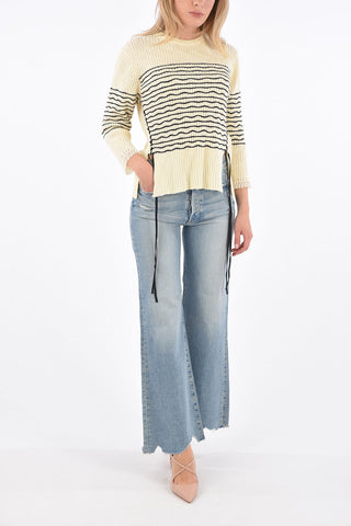 Crew-neck side splits sweater
