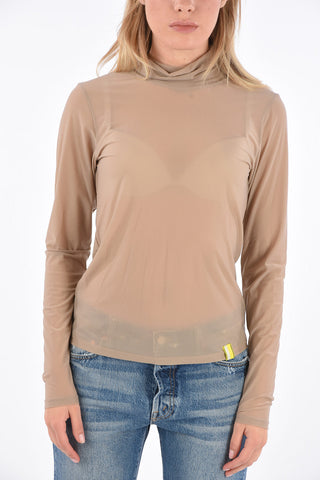 sheer turtle-neck sweater