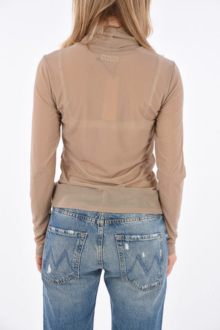 sheer turtle-neck sweater