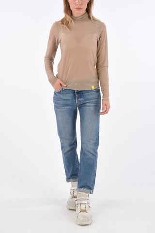 sheer turtle-neck sweater