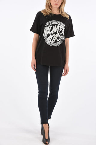 glittery logo crew-neck t-shirt