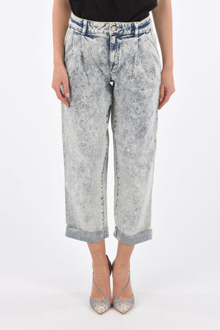 double pleat carrot fit jeans