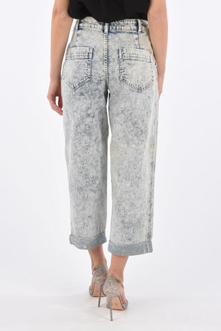 double pleat carrot fit jeans