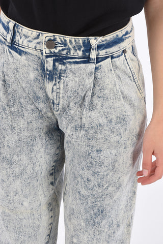 double pleat carrot fit jeans
