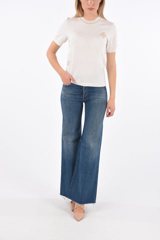 crew-neck short sleeve sweater