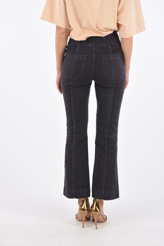 high-rise waist bootcut jeans