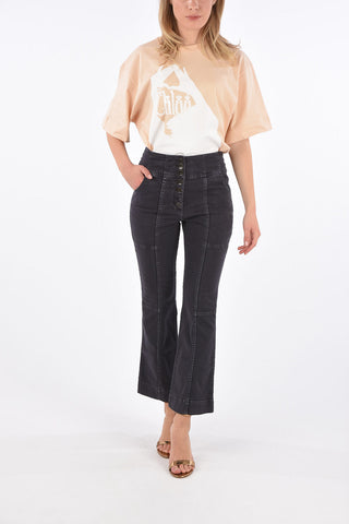 high-rise waist bootcut jeans