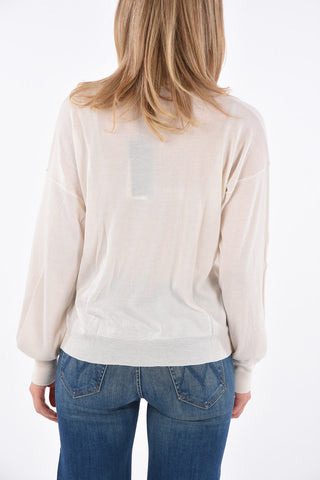 maglia girocollo in cashmere e seta
