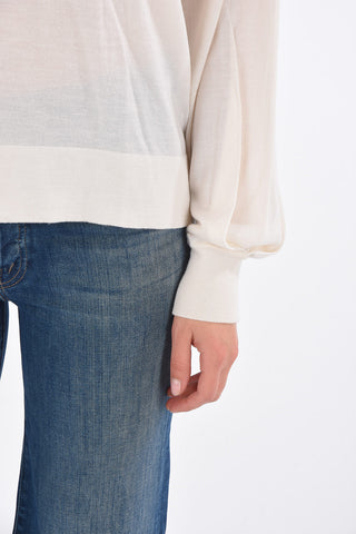 maglia girocollo in cashmere e seta