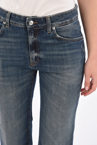 strech denim cuffed hem jeans