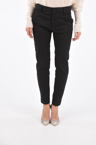 Man cigarette fit cuffed hem trousers