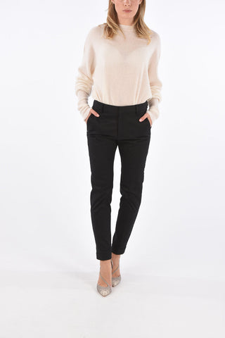 Man cigarette fit cuffed hem trousers