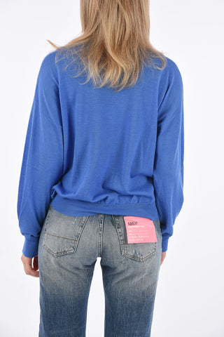 maglia girocollo in cashmere e seta