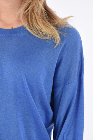 maglia girocollo in cashmere e seta