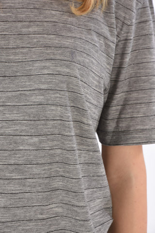 Striped Crewneck T-shirt with Glitter Details