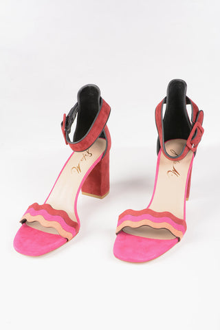 Suede Sandals SABRINA with  Ankle Strap 8cm