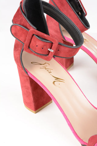 Suede Sandals SABRINA with  Ankle Strap 8cm