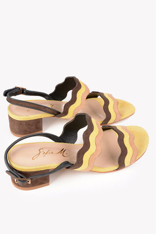 Suede Sandals MELANIA with Block Heel 4cm