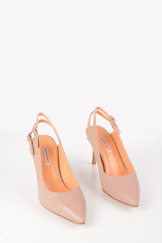 Leather Slingbacks with Double Strap 8cm
