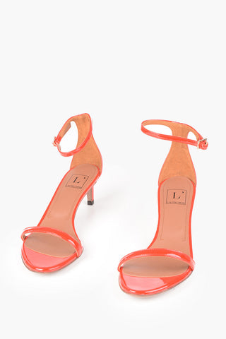Kitten Heel Lacquered Leather Sandals 5cm