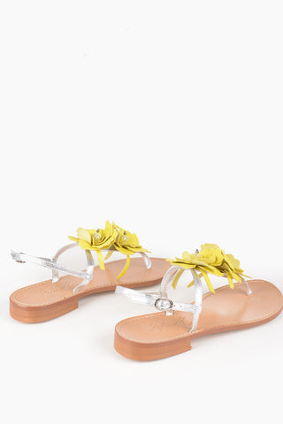 Thong Sandals CLIO with Floral Applications