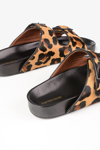 Animal Printed Ponyskin Slides