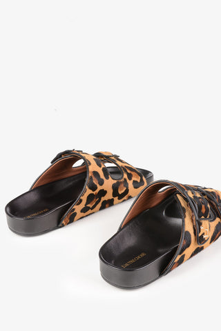 Animal Printed Ponyskin Slides