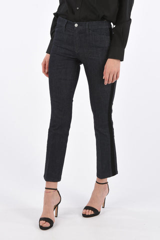 slim fit piping jeans