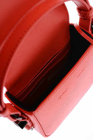 leather baby flap bag with removable shoulder strap