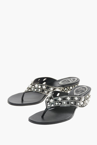 Thong Sandals LADY PERLA with Jewel Applications 3cm