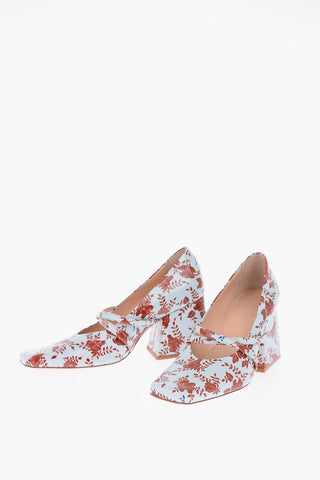 7.5 cm Floral Print leather Pumps