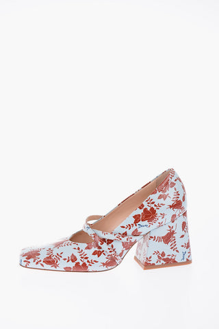 7.5 cm Floral Print leather Pumps