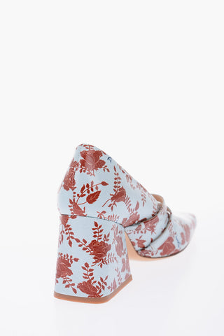 7.5 cm Floral Print leather Pumps