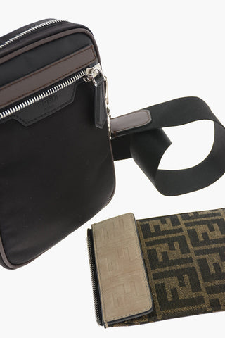 Mini Borsa Crossbody in Tessuto con Dettaglio Monogram
