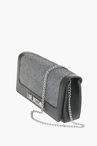 LOVE MOSCHINO Camera Bag in Ecopelle con Strass