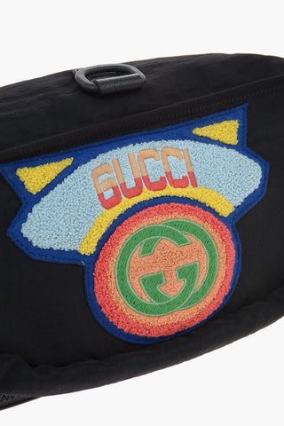 Fabric Bum Bag with 80's Patches