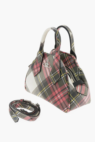 tartan leather YASMINE Derby mini Bowler Bag