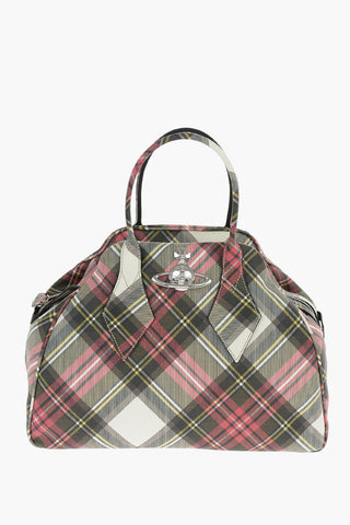 tartan leather YASMINE Derby Bowler Bag