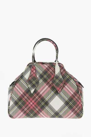tartan leather YASMINE Derby Bowler Bag