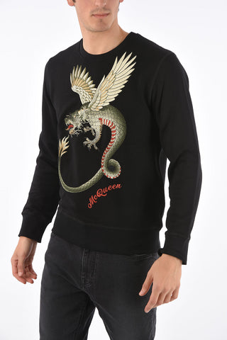 Embroidred crew-neck sweatshirt