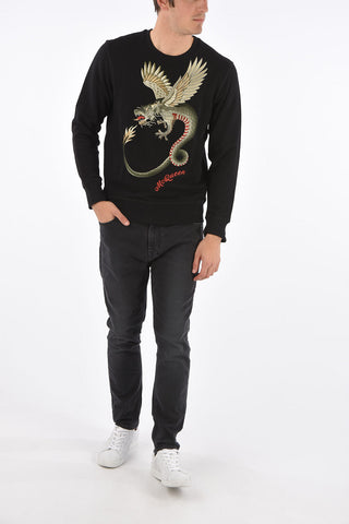 Embroidred crew-neck sweatshirt