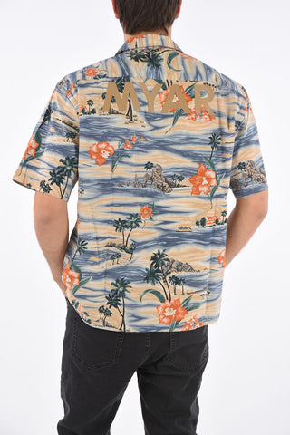floral-print shirt