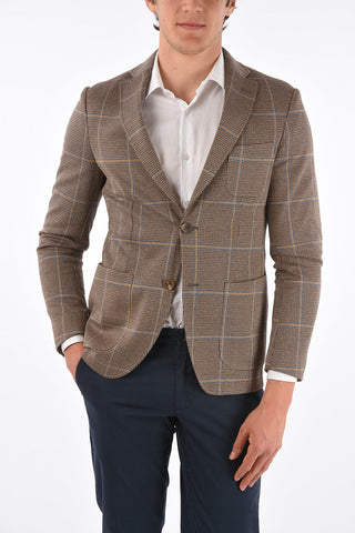 Blazer Windowpane Check con Tasche a Toppa